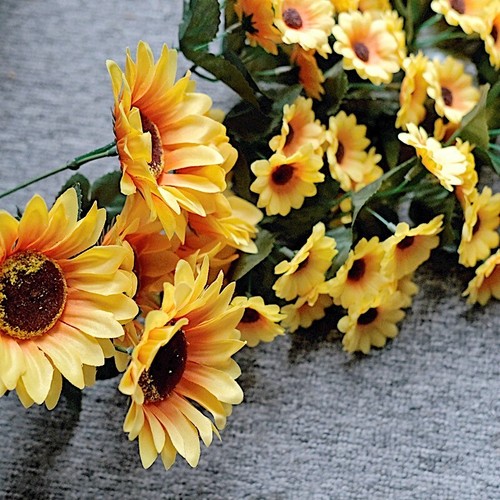22" Silk Sunflowers Artificial Hanging Vine Bush Party Events Home Decorations - Picture 5 of 9