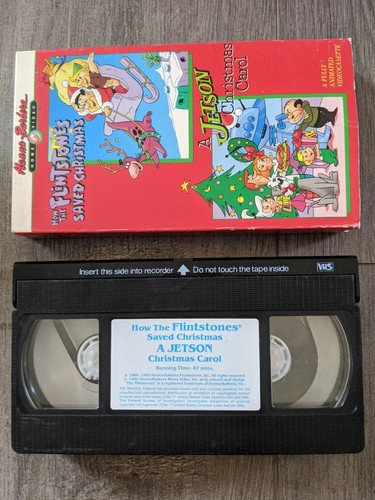 HOW THE FLINTSTONES SAVED CHRISTMAS & JETSON CHRISTMAS CAROL (Vintage VHS, 1989) - Picture 4 of 5