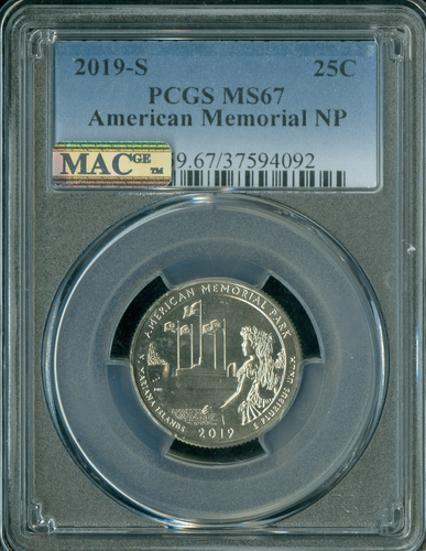 2019 S AMERICAN MEMORIAL QUARTER PCGS MS67 PQ FINEST GRADE MAC SPOTLESS  * - Picture 3 of 4