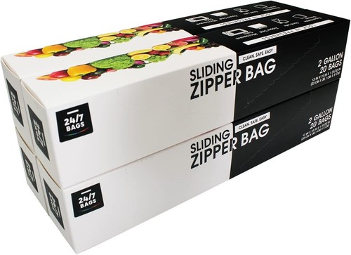 Expandable Bottom 2 Gallon Storage Bags - BPA-Free, Microwave-Safe, 80 Count - Picture 3 of 9