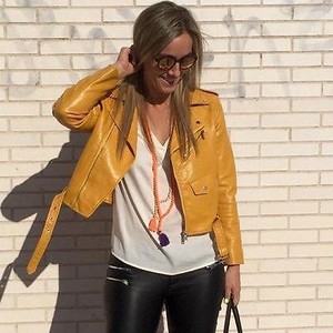 zara yellow biker jacket