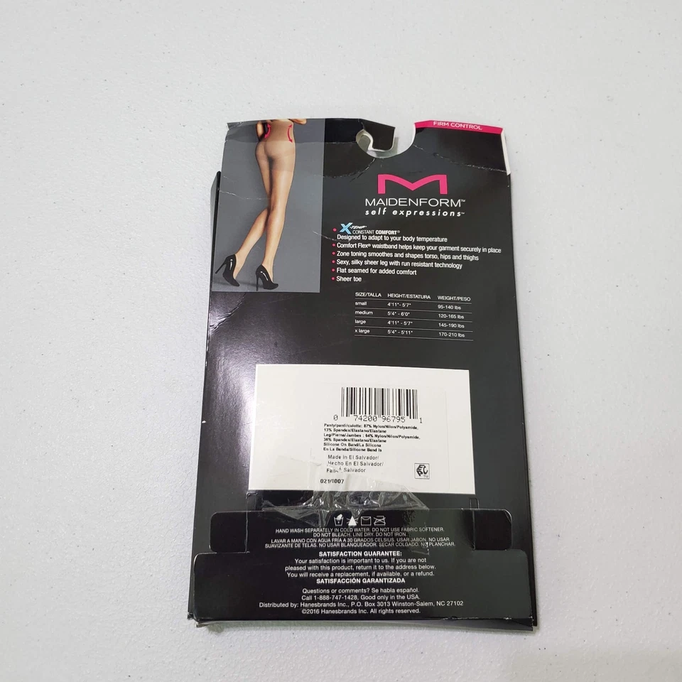 Medias Maidenform Mujer Pequeñas Negras Transparentes 20 Autoexpresiones Modeladoras Cintura Alta Foto 3 de 4