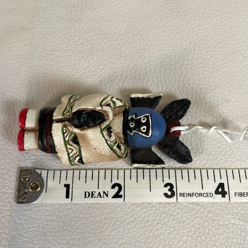 Muñeca Kachina de cerámica 1992 figura de arcilla adorno de Navidad 3,25" pulgadas - Imagen 6 de 11