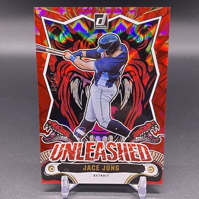 #/99!  2024 Donruss Unleashed Jace Jung Detroit Tigers Ruby Holo Rookie #3