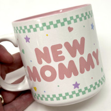 NEW MOMMY Russ Coffee MUG Tea CERAMIC Cup PASTEL Baby Gift MOTHER'S DAY Vintage