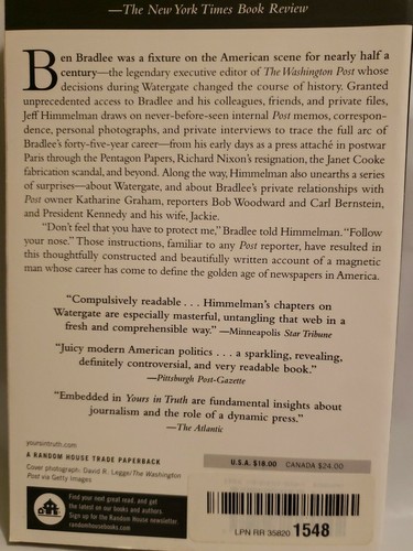 Yours In Truth: Personal Portrait Of Ben Bradlee, Legendary Editor Of Washington - Picture 2 of 2