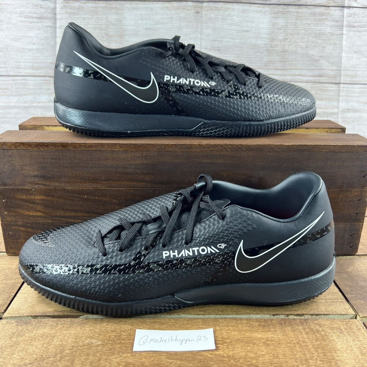 Nike Phantom GT2 Academy IC Black Indoor Soccer Turf Shoe Nike Phantom GT2 Academy IC Black Indoor Soccer Turf Shoe