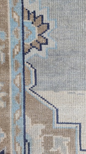 Wollteppich traditionell handgeknüpft orientalisches Design, beige grau 8x10 - 7158 - Bild 5 von 7