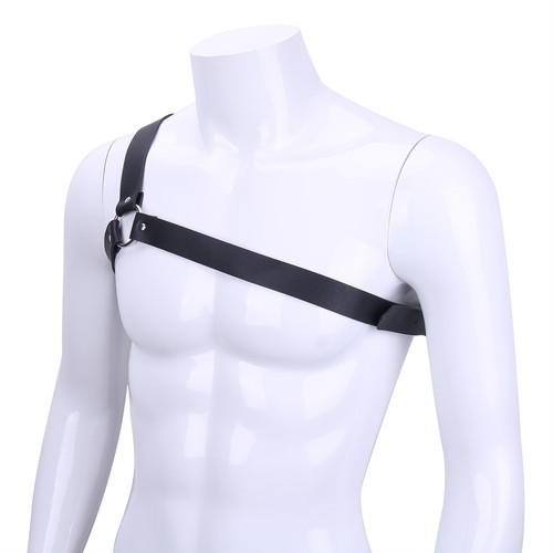 Men Faux Leather Armor Body Chest Harness Punk Belt Strap Halloween Costume - Bild 54 von 67