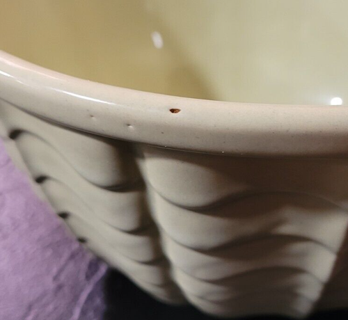 Vintage RRP Roseville Pottery Jadeite Green Drapes Mixing Bowl - Picture 4 of 6
