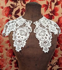 BEAUTIFUL EDWARDIAN CHEMICAL LACE CAPE COLLAR FOR DRESS