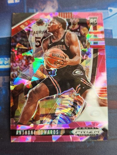 ANTHONY EDWARDS ROOKIE CARD 2020 Draft Pick Basketball PINK CRACKED ICE PRIZM RC