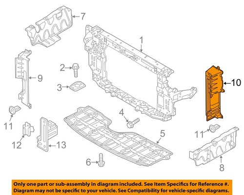 KIA OEM 15-21 Sedona Radiator Support Splash Shields-Air Deflector 29136A9000 - Picture 1 of 2
