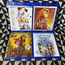 Disney Blu-ray Lot Of 4: Lion King Lady Tramp 2 Fox And Hound 101 Dalmatians