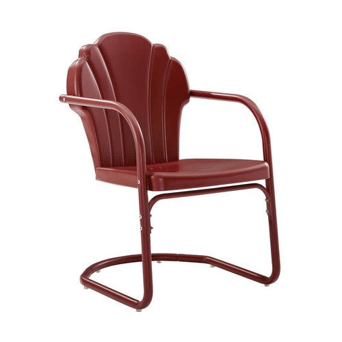 CROSLEY FURNITURE Patio Chairs 24"Dx32.8"Hx20.5"W Steel Outdoor Lounge Chair Red - Picture 2 of 7
