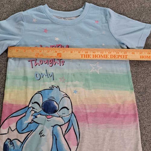 Disney Stitch Happy Thoughts Only Nightgown Girls Size 6/6X Short Sleeve - Picture 6 of 9