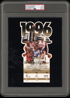 1996 SIGNED ALLEN IVERSON & RAY ALLEN NBA DEBUTS FULL TICKET