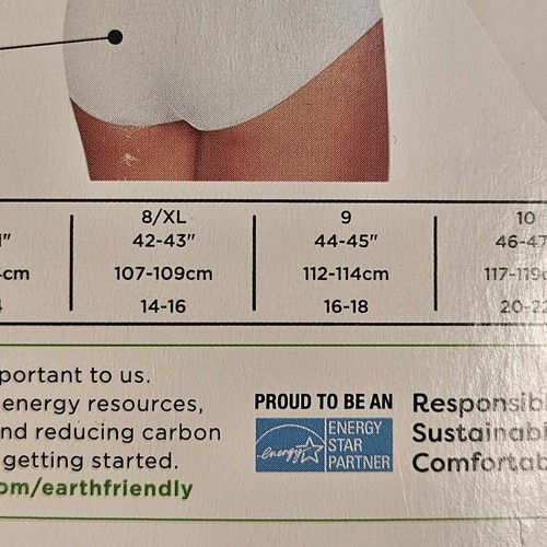 Hanes 6pk Pure Comfort Brief Underwear Women Size 9 Organic Cotton Tagless - Picture 3 of 7