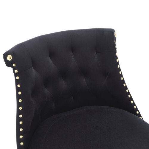 2 Set Upholstered Velvet Swivel Bar Stools 25.59" Counter Height Barstools Black - Picture 14 of 15