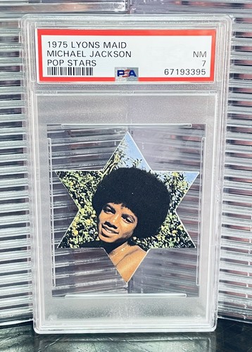 Michael Jackson 1975 Lyons Maid Pop Stars Mirabelle Die-Cut Card PSA 7 LOW POP 2 - Picture 1 of 2
