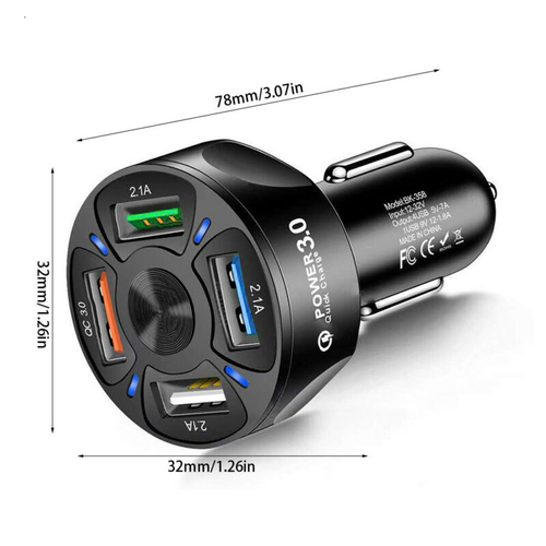 Fast Car Charger 4-Port USB 7A For iPhone iPad Samsung Universal Socket Adapter - Picture 8 of 8