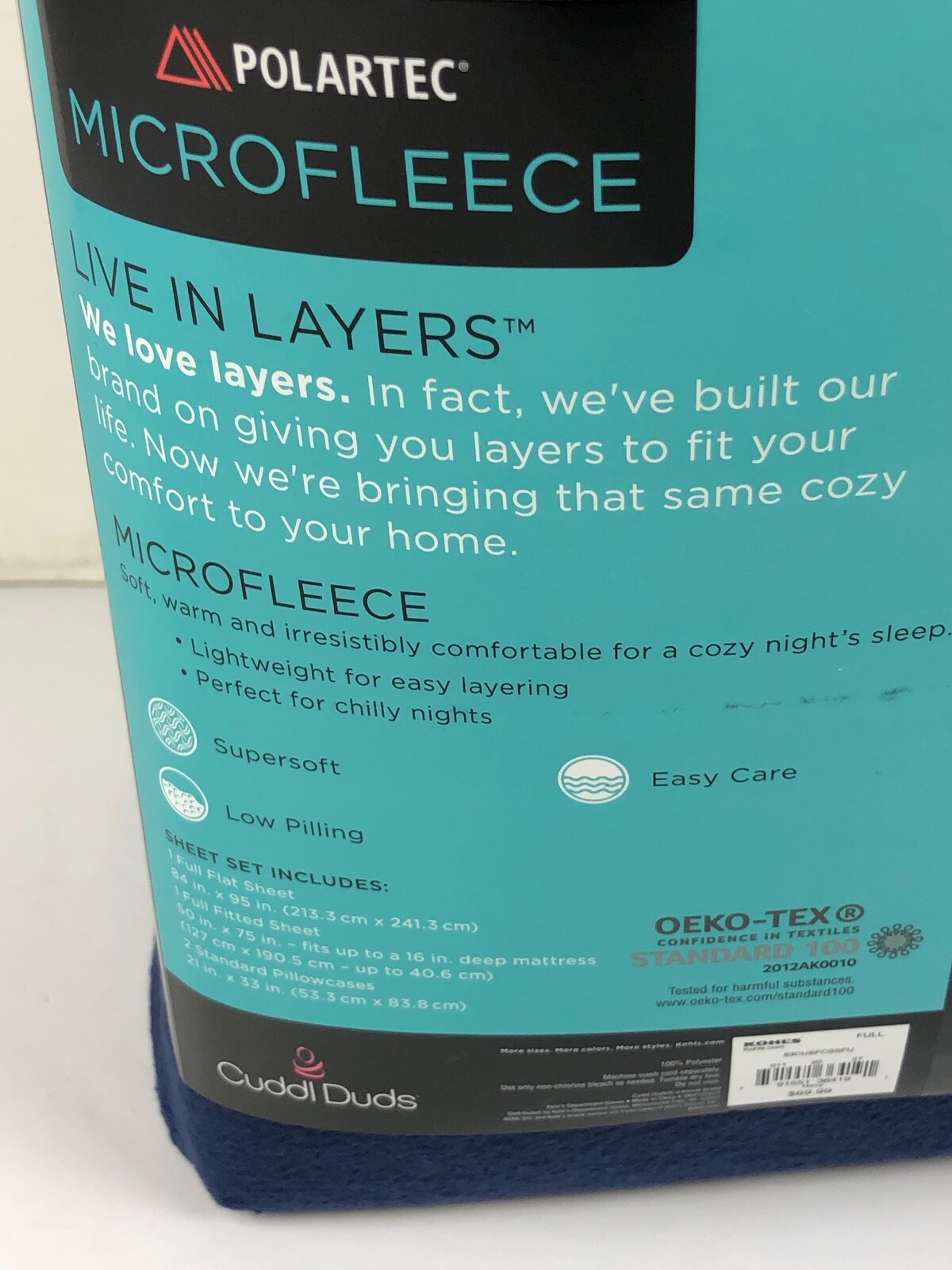 Cuddl Duds Microfleece Navy Blue Cozy Layers Sheet Set New eBay