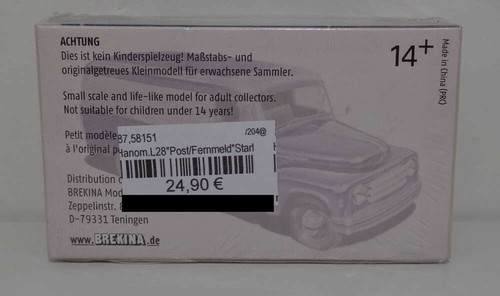 Brekina H0 58151 Hanomag L 28 furgón "DBP quickbautrupp" NUEVO & EMBALAJE ORIGINAL - Imagen 2 de 3