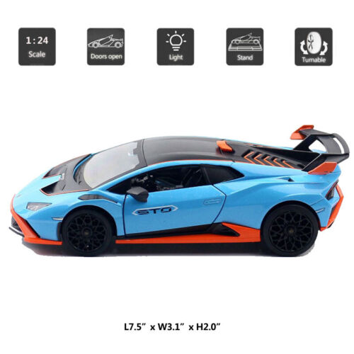 1:24 Lamborghini Huracán STO Automodell Druckguss Spielzeug fur Kinder Blau - Bild 2 von 7