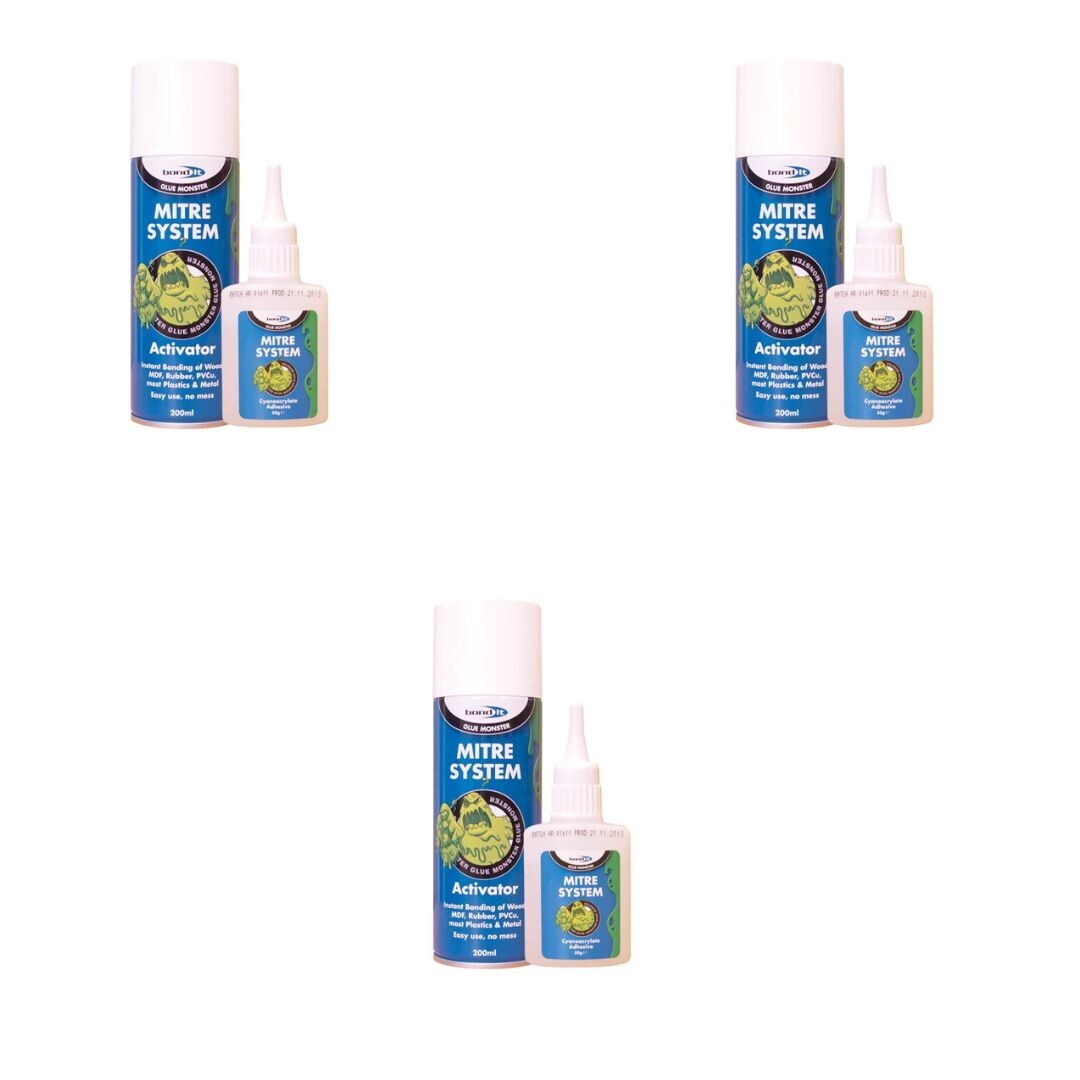 BOND IT Mitre Bonding System Kit ACTIVATOR 200ML & SUPERGLUE Rapid instant Joint - Image 9