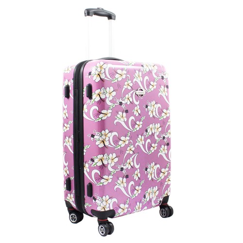 Tropical Flower 3-Piece Expandable Hardside Spinner Luggage Set - Pink - Picture 2 of 6