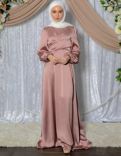 Silk Satin Abaya Maxi Dress Women Muslim Long Islamic Kimono Jilbab Kaftan Jubba - Picture 12 of 18