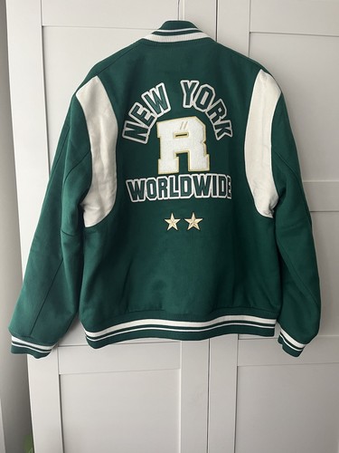 Varsity jacket puma x rhuigi collab, vintage inspired college letterman green - Picture 2 of 6