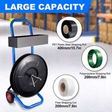 Strapping Dispenser Banding Cart W/ Storage Box For Packaging Strapping Roll 8"