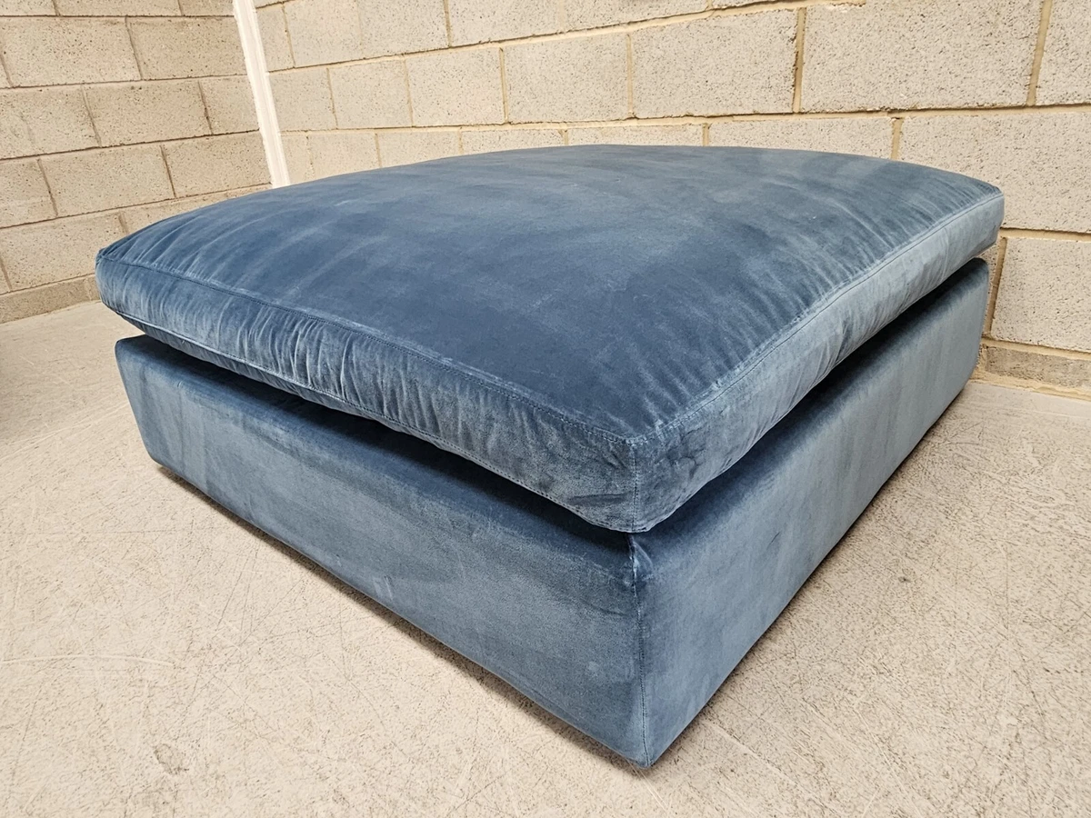Sofa Long Island XL Footstool In Deep Turquoise Cotton Matt Velvet RRP 980