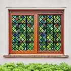 3D Grid B215 Window Film Print Sticker Cling Stained Glass UV Block Sin