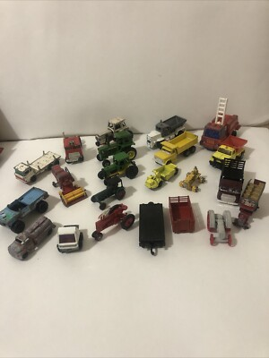 #ad #ad VTG Diecast Tractor And Trailer Mix Lot Of 22 Case John Deermatchbox Denser $59.46