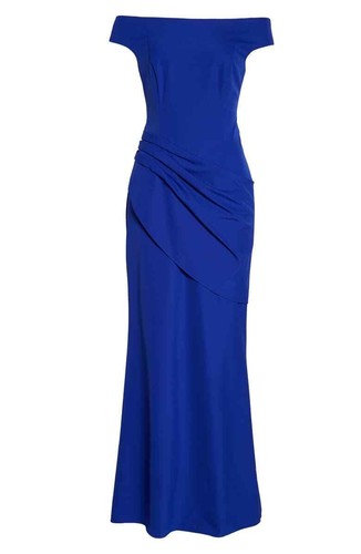 Eliza J Draped Off the Shoulder Gown (size 4) - Picture 5 of 6