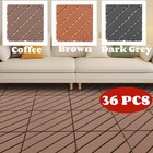 36PCS Square Plastic Interlocking Deck Tiles Patio Deck Tiles 12x12" Waterproof