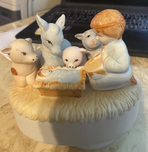 Vintage Christmas Music Box Works Manger Scene Baby Jesus 1987. MISC3 - Picture 2 of 5
