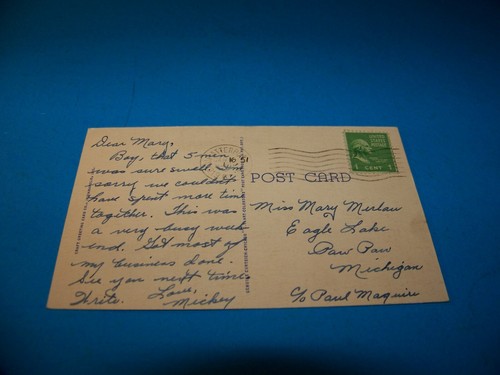 Camp Atterbury Service Club Vintage Postcard 1951 Indiana - Picture 2 of 2