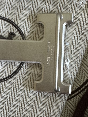 Size 100 NEW Hermes SILVER Constance H Men Belt & Reversible leather strap 32 mm - Picture 5 of 13