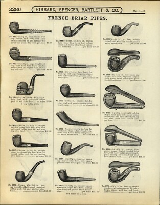 1905 - 10 PAPER AD 3 PG French Briar Smoking Pipe German Abguss