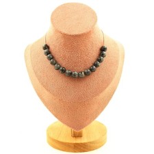 stones And Minerals. Necklace 15 Labradorite Beads 8 Mm. Stainless Steel Chain