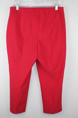 C Est. Pantalones cortos/capri 1946 rojos de tiro medio talla 10 elásticos para mujer - Imagen 3 de 8