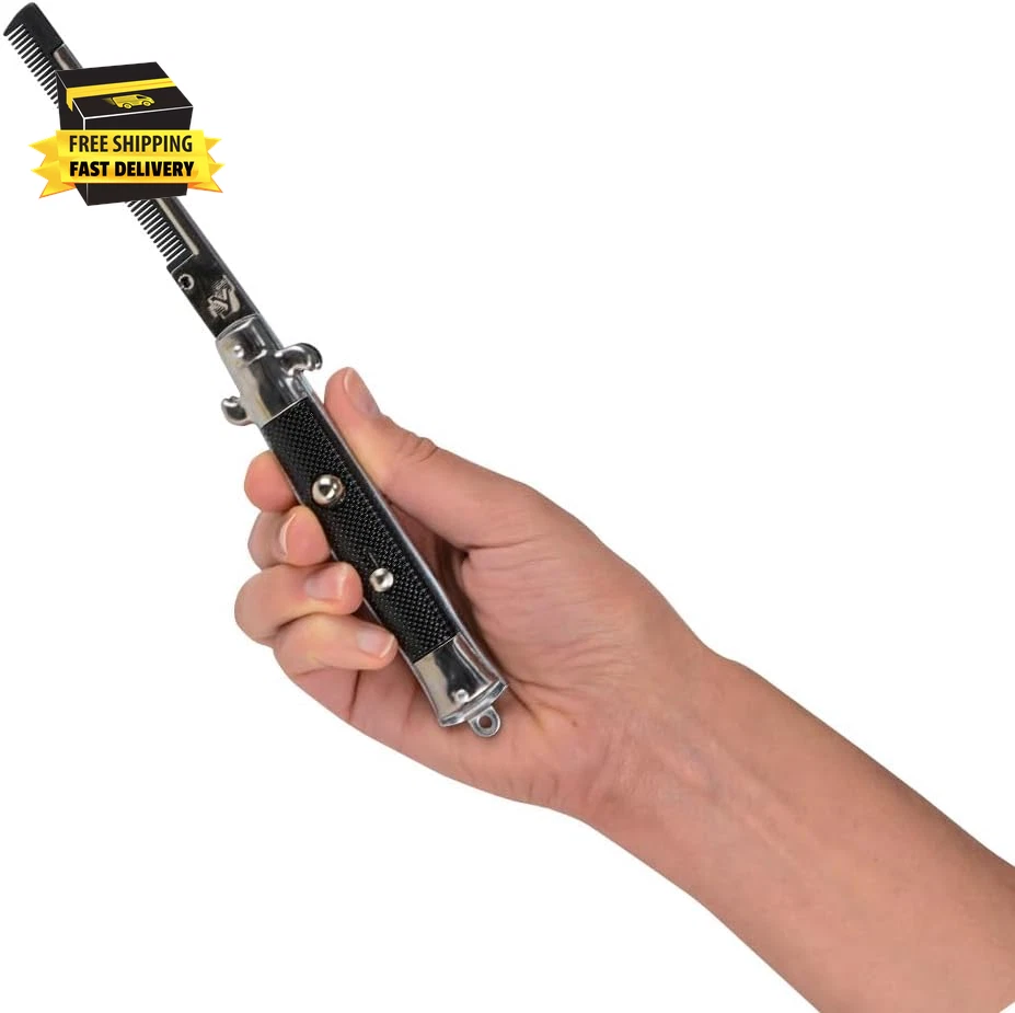 Pente de bolso dobrável de aço inoxidável 9 polegadas interruptor-lâmina, uma peça ⭐️⭐️⭐️⭐️⭐️⭐️ - Imagem 3 de 4