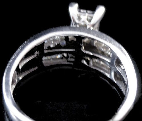 LADIES WOMEN 10K WHITE GOLD GENUINE DIAMOND ENGAGEMENT WEDDING BRIDAL RING BAND - Picture 12 of 12
