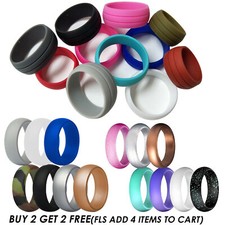 SILICONE WEDDING RING 5-10PCS Men Women Flexible Sport Gym Rubber Band Jewelry