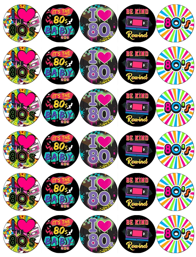9.1x24.4ms Rétro Thème Fête Cupcake Toppers Comestible Papier Gaufré Fairy - Photo 1/1