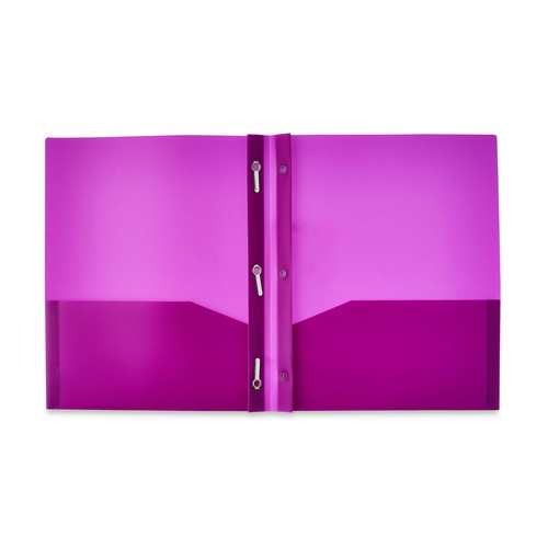 Pen+Gear 3-Prong Poly Folder, Purple, 9.4" x 11.4", 50 Pack - Picture 3 of 5
