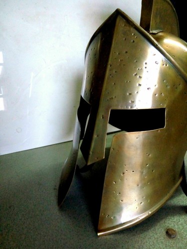 300 Movie King Leonidas Solid Brass Medieval Replica Spartan Helmet Gift Item - Picture 3 of 3